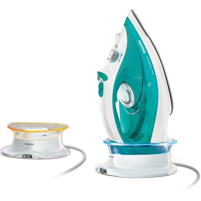 Fer vapeur - PHILIPS GC4590/70 AZUR FREEMOTION sans fil - 40g/min - pressing 160g - turquoise