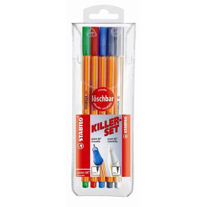 Stabilo feutre point 88, killerset de 5 stylos