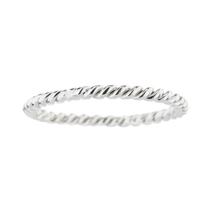 MONPLAISIR Bague Argent Fin 925/1000 Fil Torsadé