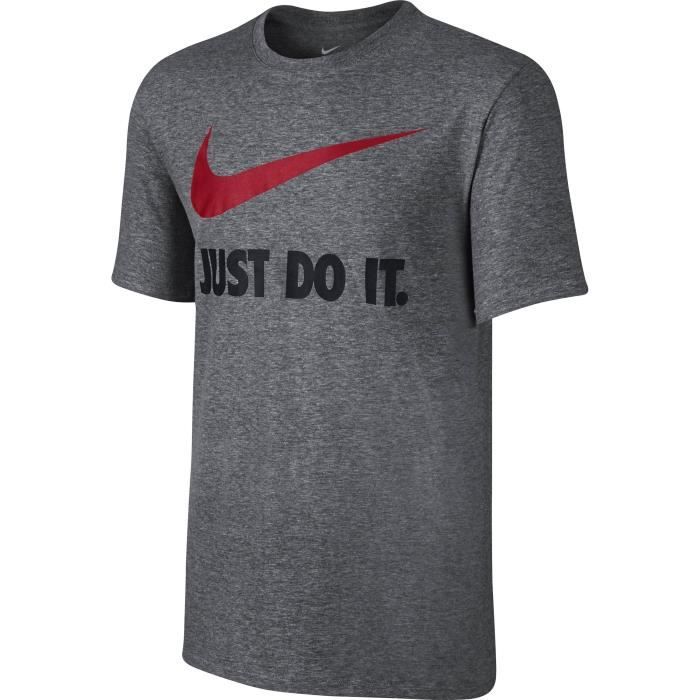 NIKE T-shirt Just Do It Swoosh New - Homme - Gris chiné