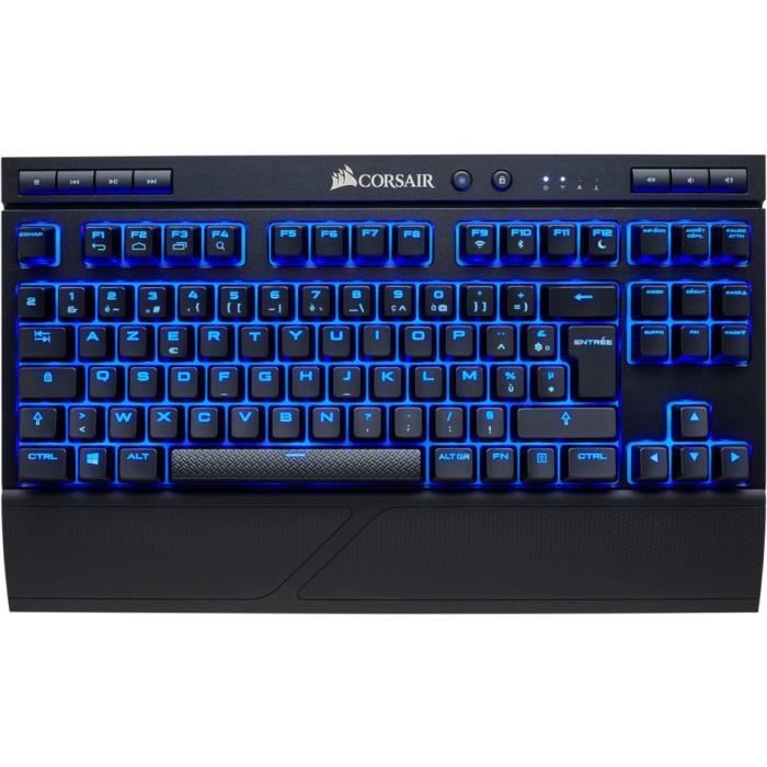 CORSAIR Clavier mécanique Gaming sans fil K63 - LED bleues - Cherry MX Red (CH-9145030-FR)