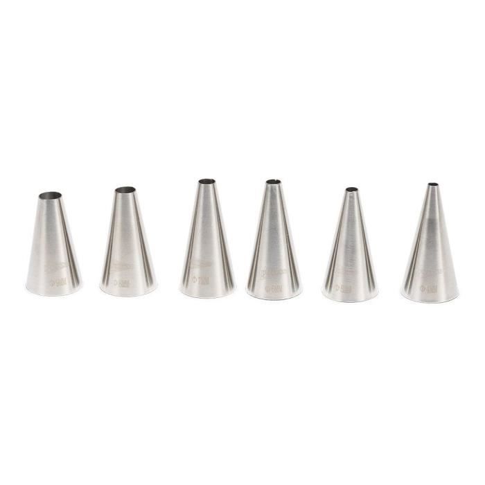 PATISSE 6 douilles lisses en Inox