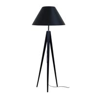 LAMPADAIRE IDUN Lampadaire trépied en bois noir - Ø50 x H.163 LAMPADAIRE IDUN Lampadaire trépied en bois noir - Ø50 x H.163