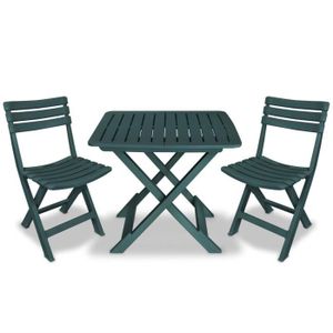 Salon De Jardin En Plastique Vert Achat Vente Pas Cher
