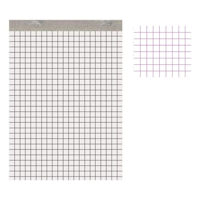 Bloc-Notes agrafé - 29,7 cm x 21 cm x 0,9 cm - 200 pages - 56g - Petits carreaux