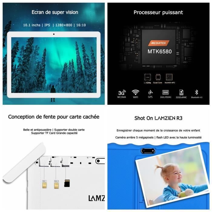 Tablette 10" 32Go,  Android 8.1 Tablette2