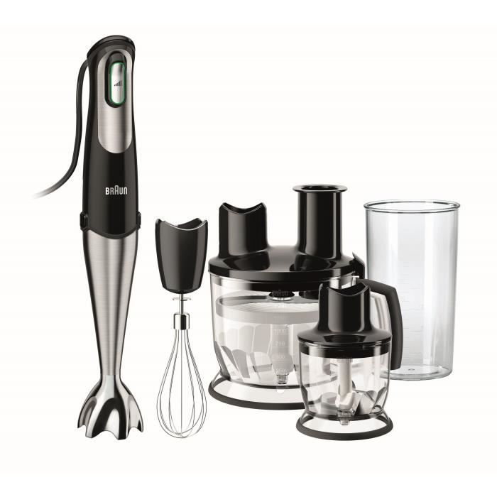 BRAUN MQ785 Mixeur plongeant avec 2 hachoirs Pâtisserie - Noir