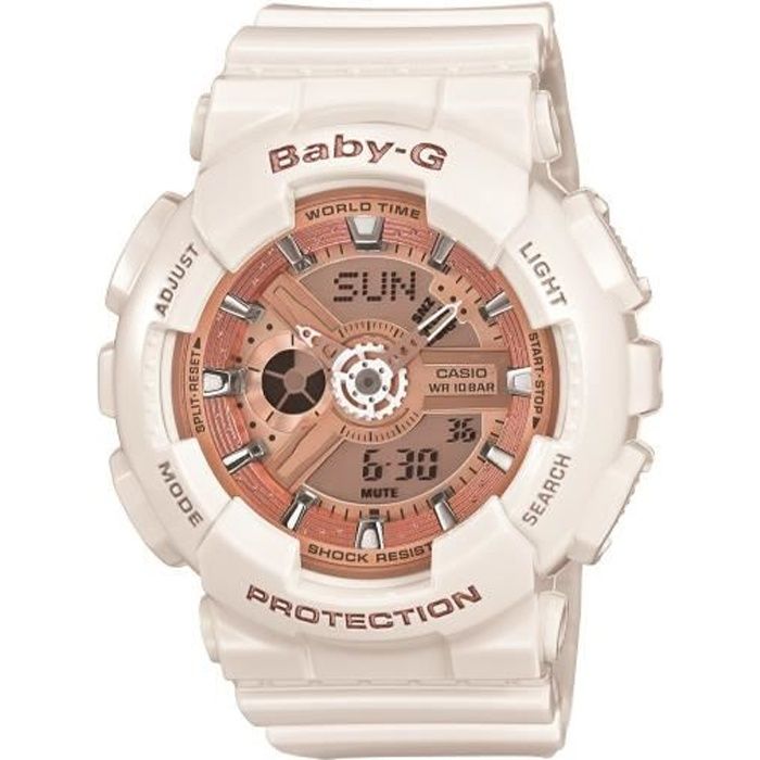 CASIO Montre Baby-G BA-110-7A1ER - Femme - Blanc - 10 bars