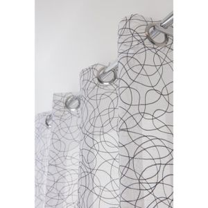 VOILAGE Rideau Voilage Contemporain Grande Hauteur 140 x 2