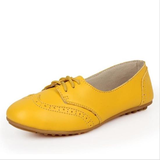 Occasionnelles Chaussures Cuir Femmes Bylg Chaussure xz043jaune36 Leger 1c3lKTFJ