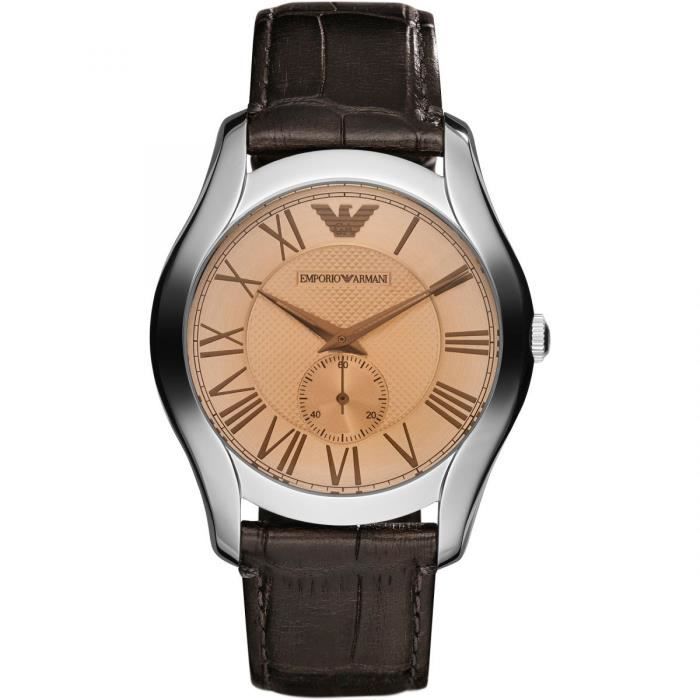 ARMANI Montre Homme AR1704 Bracelet Cuir Marron