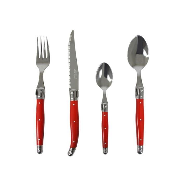 NOVASTYL Laguiole Ménagère 24 pièces - Rouge