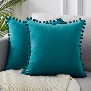 HOUSSE DE COUSSIN Topfinel 2 Coussin Decoration Chambre en Velours C