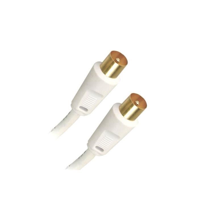 APM 408007 Cordon TV Mâle / Mâle 9.52 mm - Plugs or - 2 m