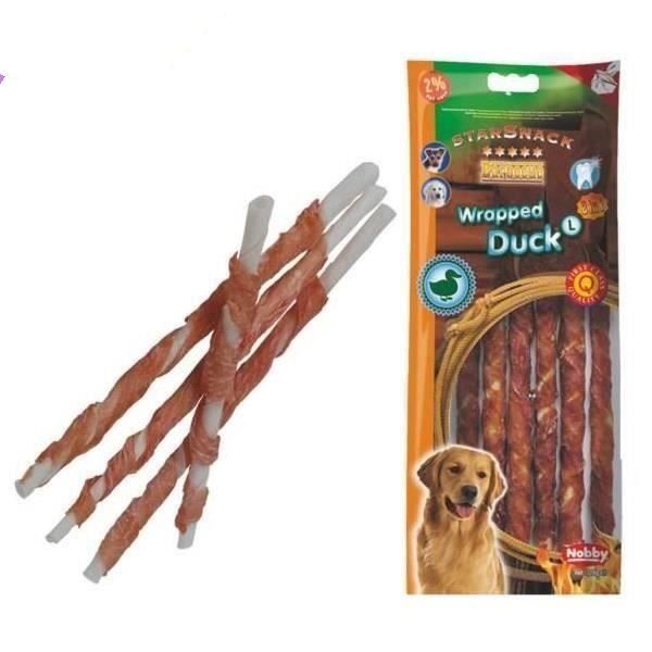 Lot de 2 - NOBBY Snack canard stick enrobé L 25 cm - Ø 7-8mm - Pour chien