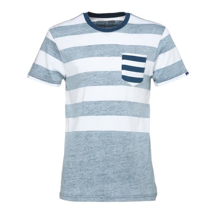 VANS T-Shirt Stripe Out Blanc Poséidon Homme