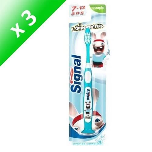 SIGNAL Lot de 3 brosses à dents pour enfants - Souple - 7 à 13 ans