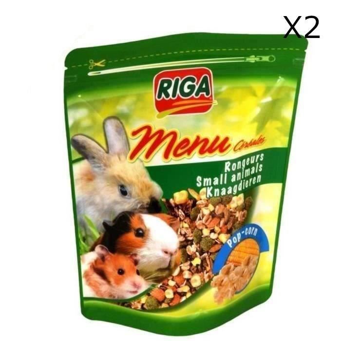 RIGA Lot de 2 Menu Céréales Pop-corn pour rongeurs 500g