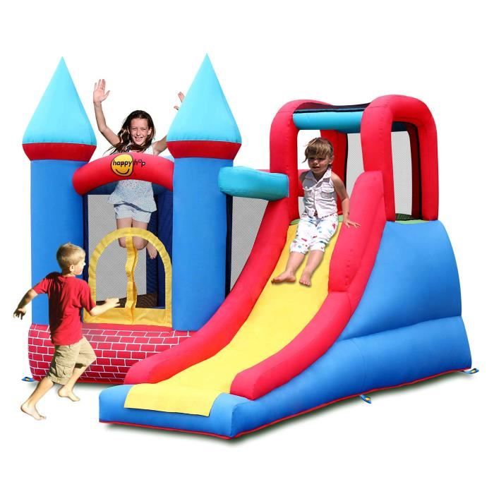 JURATOYS Aire De Jeux Gonflable Chateau Briques Rouges