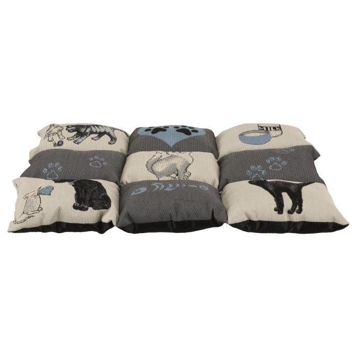 TRIXIE Couverture Patchwork Cat 55 × 45 cm - Gris et bleu clair - Pour chat