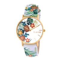 MONTRE CLUELESS Montre Quartz Tropical en Cuir Blanc Femm MONTRE CLUELESS Montre Quartz Tropical en Cuir Blanc Femm