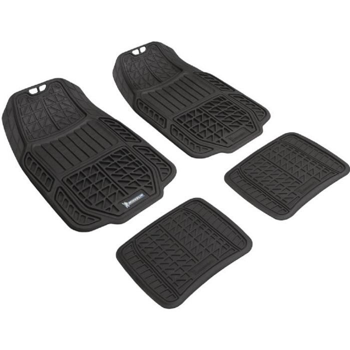 MICHELIN Tapis caoutchouc haute densité 4 pièces Noir