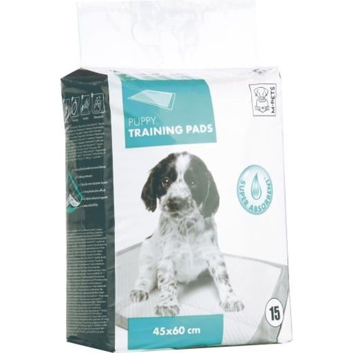 MPETS Tapis éducateur PUPPY TRAINING PADS - Pour chiot - 15pcs - Blanc
