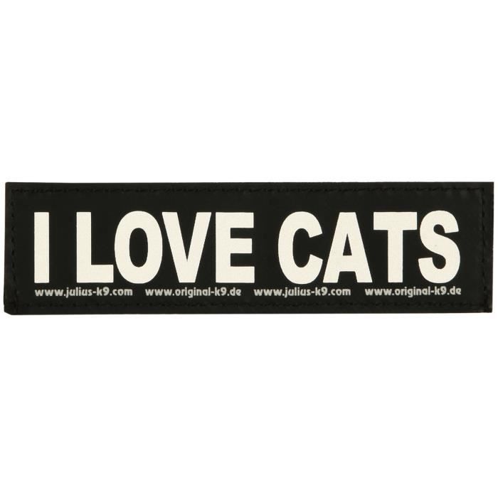 2 Stickers Velcro Julius-K9 I Love Cats S - Pour chien