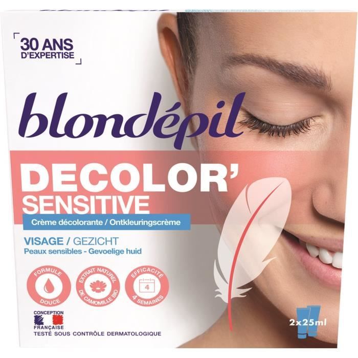 BLONDEPIL Creme decolorante DecolorSensitive Pour visage 2 x 25 ml