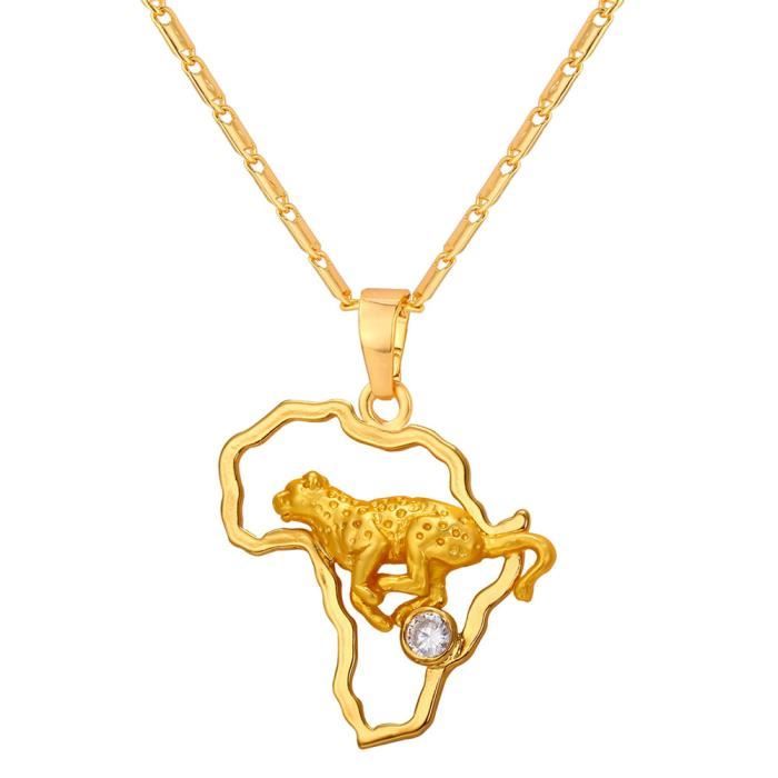 Hip-Hop Carte Afrique Afrique Collier chaîne bijoux ...