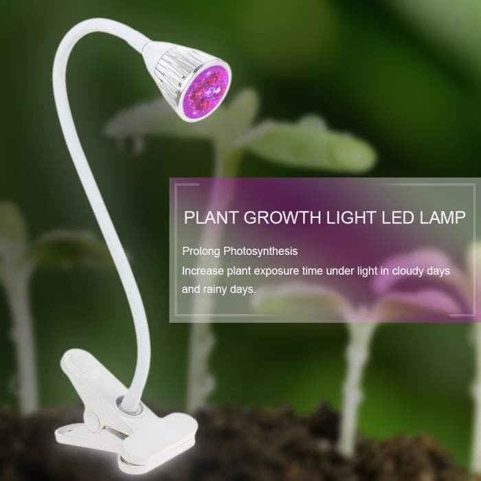 5W LED Lampe de plante Lumière de croissance Clip de table de bureau