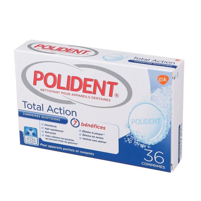 POLIDENT Nettoyant Total Action x36
