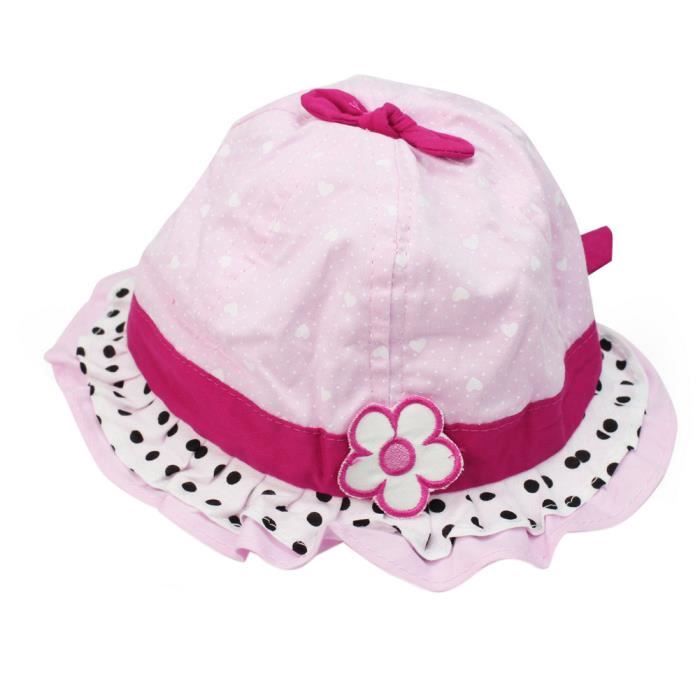 Enfant Fille Bébé Chapeau Soleil Protection En Coton Plage Bord