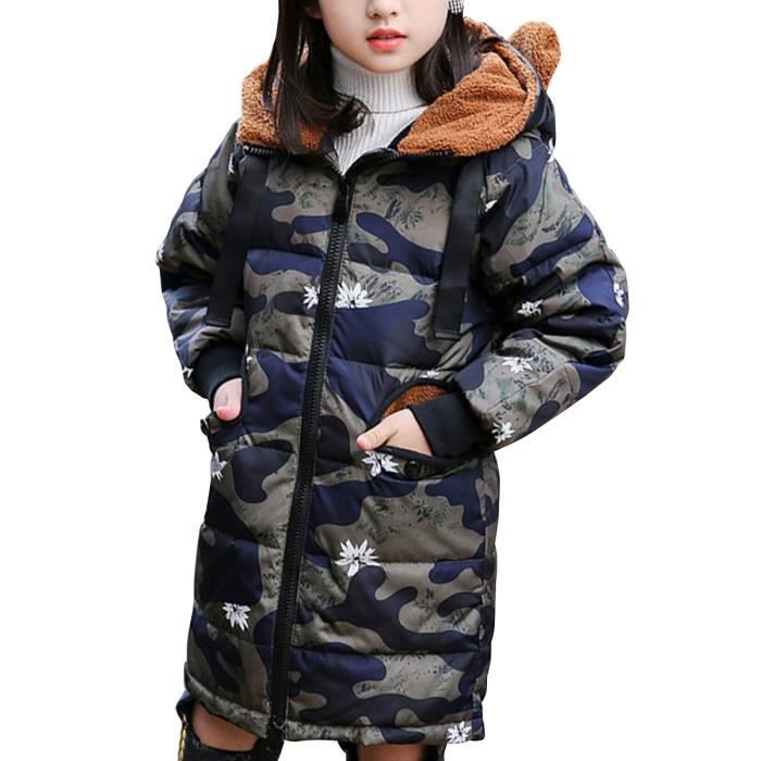 Manteau D'hiver épais Pour Enfant (fille) - Doudoune Chaude Avec Capuche, Velours, Taille 5-6 Ans, Couleur Noir