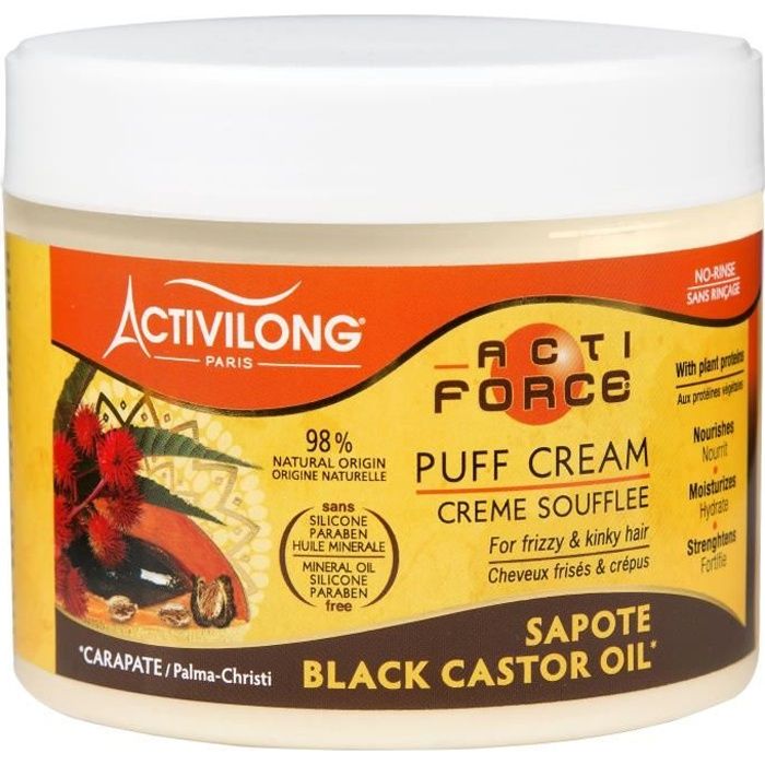 ACTIVILONG Creme soufflee Actiforce - Pour cheveux frises et crepus - Carapate et sapote - 300 ml