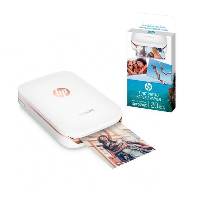 Imprimante photo de poche HP + Papier photo adhésif offert (20 feuilles)