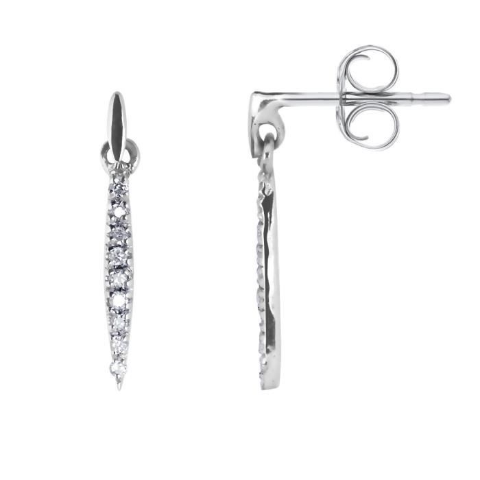 DIAMOND LANE Boucles d'Oreilles Pendants Diamants Or Blanc 750° Femme