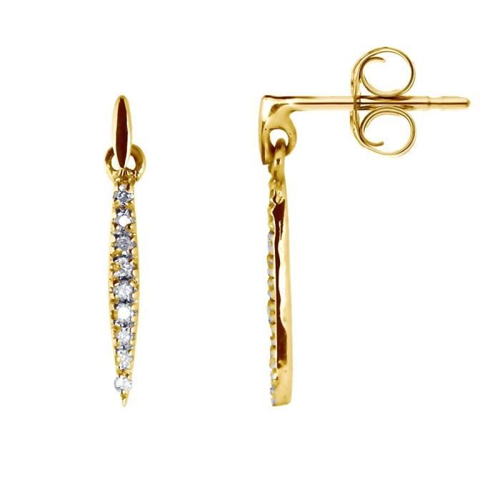 DIAMOND LANE Boucles d'Oreilles Pendants Diamants Or Jaune 750° Femme