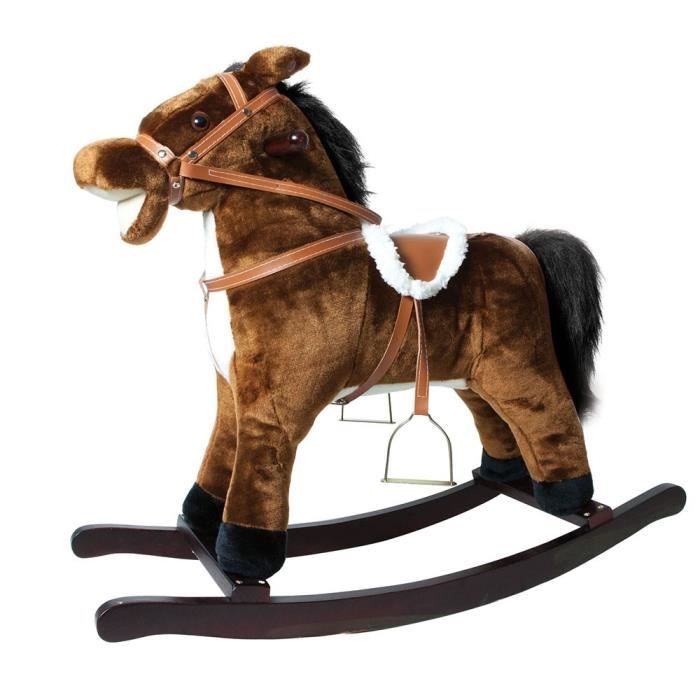 DECAR2 Cheval à Bascule Marron - 78x68x45 cm