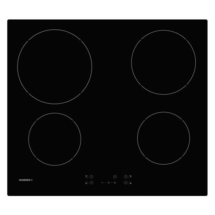 ROSIERES ROCTH64CT/1 Table vitrocéramique - 4 zones - 6500W - L 59 - Noir