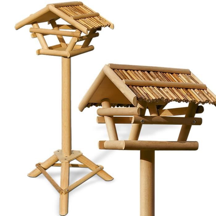 Mangeoire perchoir oiseaux Bambou pied 103x50cm Achat