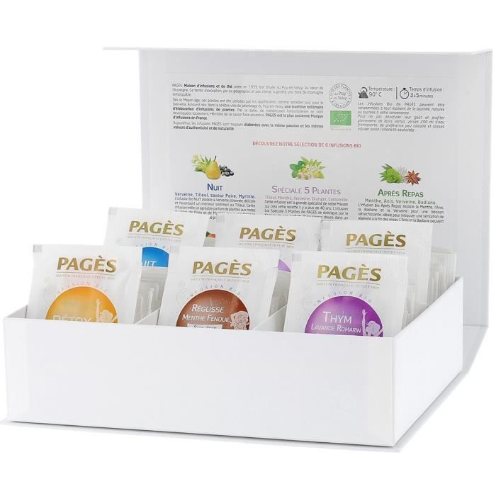 PAGES - Coffret de 60 sachets d'Infusions Bio