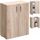Armoire 2 portes - Rangement Meuble - 77cm Chêne