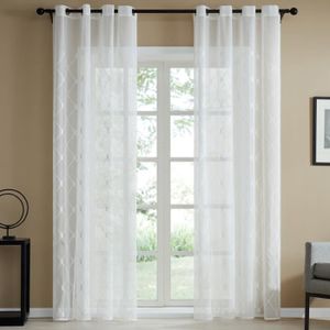 RIDEAU Topfinel rideau voilage à oeillets decoration cham