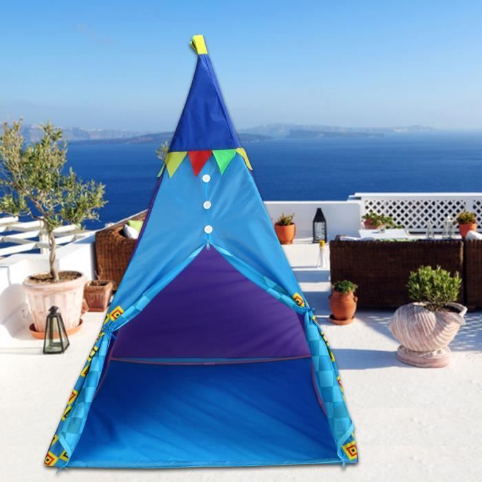 Tente tipi pour Enfant pour l'intérieur et l'extérieur, tipi, Tente de Jeu, avec Tapis et