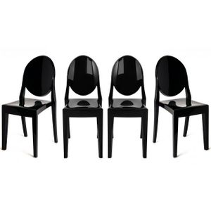 lot de 4 chaises acryl Noir