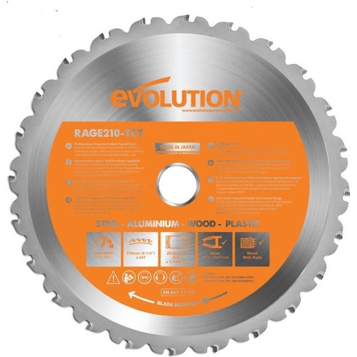 EVOLUTION Lame multi-materiaux Lamrage3S 210mm