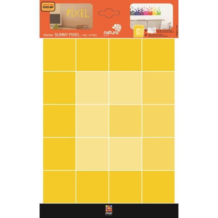 PLAGE Stickers adhésif mural Taille S - Sunny pixel2 planches 29,7 x 21 cm, divers motifs