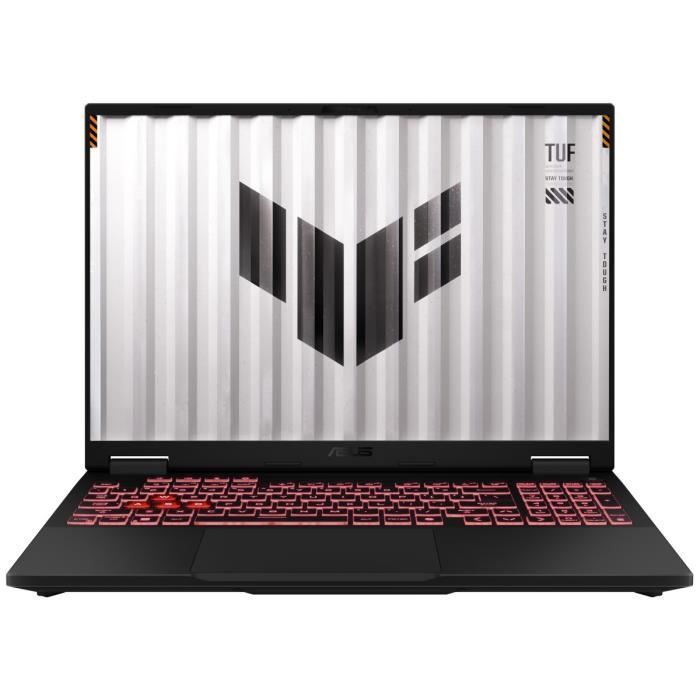 Écran du PC Portable Gamer ASUS TUF Gaming A16 affichant le logo TUF