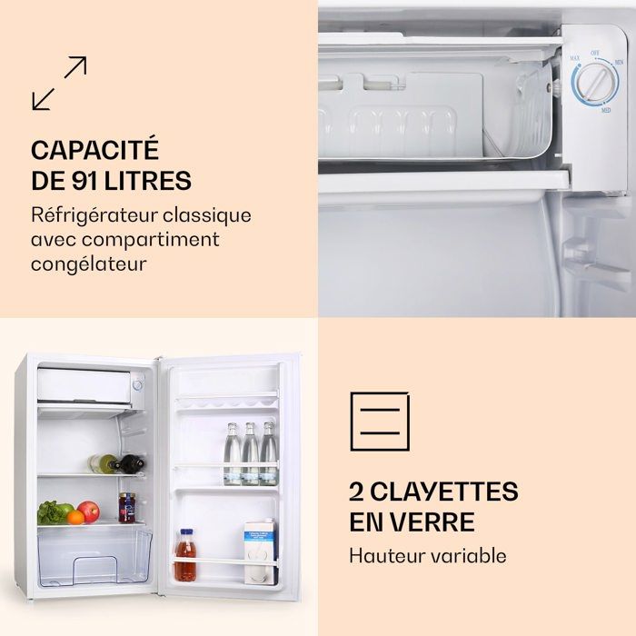 Klarstein 90L1-WH Réfrigérateur silencieux2